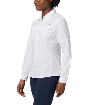 Columbia PFG Lo Drag Long Sleeve, Camisa Blancos Para Mujer | 356408-LVW